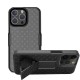 Holster Case priekš Apple iPhone 15 Pro - Melns - plastikāta apvalks no abām pusēm ar statīvu-turētāju / bampers-vāciņš