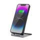 Forcell F-Energy Flip Charge Qi2 15W Wireless Charger with MagSafe - Melns - Ātrs induktīvs bezvadu USB-C lādētājs paliktnis