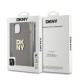 DKNY Stack Logo Wrist Strap Back Case DKHCP14XPBSWSE priekš Apple iPhone 14 Pro Max - Bēšs - mākslīgās ādas aizmugures apvalks ar auklu / bampers-vāciņš