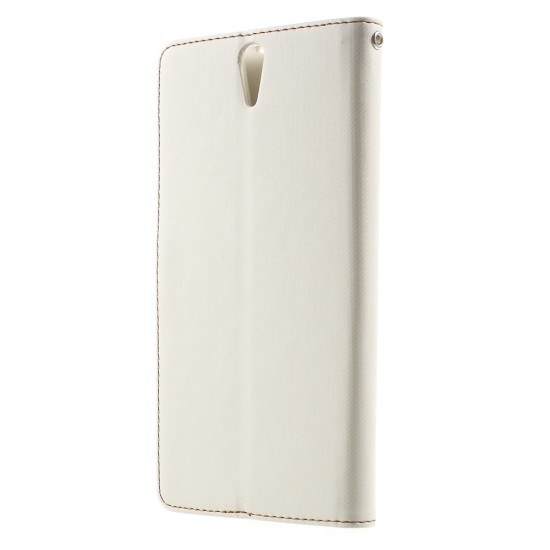RoarKorea Simply Life Diary Asus Zenfone 2 5.0-inch - Balts - sāniski atverams maciņš ar stendu (ādas maks, grāmatiņa, leather book wallet case cover stand)