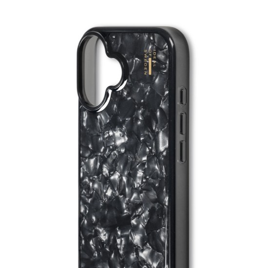 iDeal of Sweden Pearlised Back Case priekš Apple iPhone 16 - Black - silikona-plastikāta aizmugures apvalks / bampers-vāciņš