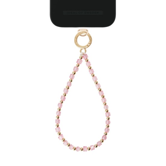 iDeal of Sweden Phone Wristlet Strap - Light Pink - metāliska rokas siksniņa ar pērlītēm