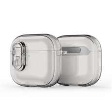 Dux Ducis Pecl Protective Case priekš Apple Airpods 4 - Pelēks - silikona apvalks bezvadu austiņu lādēšanas ierīcei ar karabīni