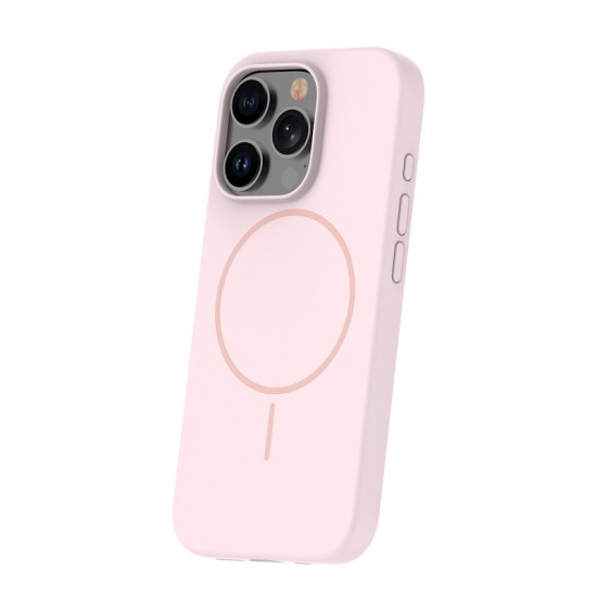 Silicone Thin Mag Case with MagSafe priekš Apple iPhone 16 Plus - Gaiši Rozā - silikona aizmugures apvalks / bampers-vāciņš