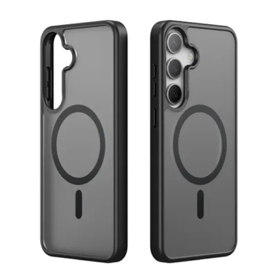 Dux Ducis Yind Back Case with MagSafe priekš Apple iPhone 16e - Melns - silikona-plastikāta aizmugures apvalks / bampers-vāciņš