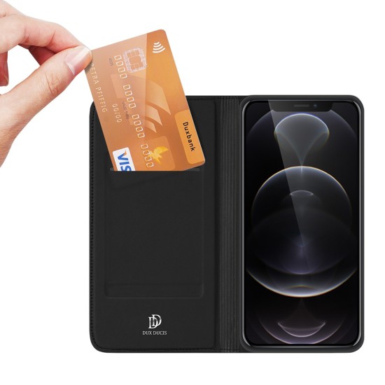 Dux Ducis Skin Pro series priekš Samsung Galaxy S24 FE 5G S721 - Melns - sāniski atverams maciņš ar magnētu un stendu