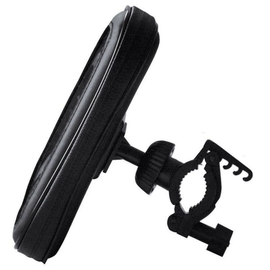 ART Leather Phone holder for Handlebar for Phone - Melns - Universāls telefona turētājs / maks uz motocikla stūres un rāvējslēdzēju