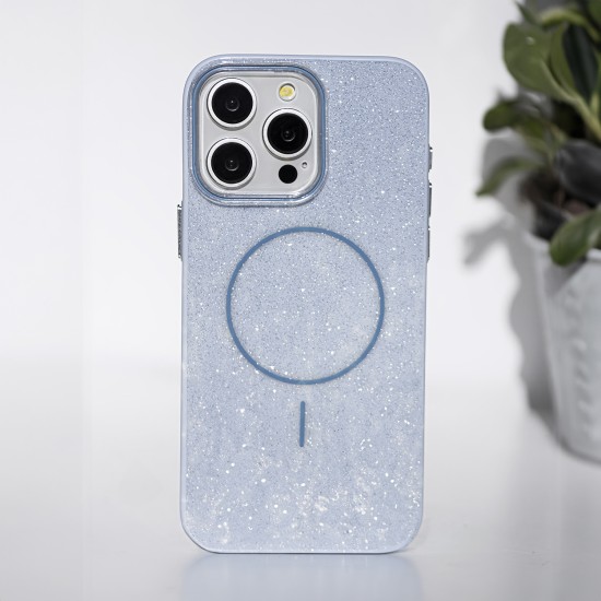 Glitter Thin Magsafe Back Case priekš Apple iPhone 13 - Zils - silikona aizmugures apvalks / bampers-vāciņš