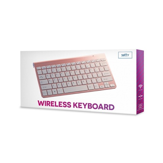 Setty Wireless Keyboard 2.4G - Rozā Zelts - Bezvadu klaviatūra