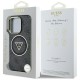 Guess 4G Glitter and Triangle Logo Collection MagSafe Back Case GUHMP16LHG4PRTGK priekš Apple iPhone 16 Pro - Melns - mākslīgās ādas aizmugures apvalks / bampers-vāciņš