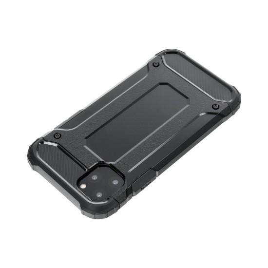Forcell Armor Case priekš Samsung Galaxy S21 G991 - Melns - triecienizturīgs silikona aizmugures apvalks / bampers-vāciņš