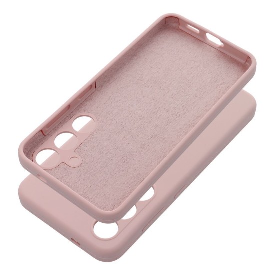 OEM Silicone Back Case (Microfiber Soft Touch) priekš Samsung Galaxy A16 4G A165 / A16 5G A166 - Rozā Smilts - matēts silikona aizmugures apvalks