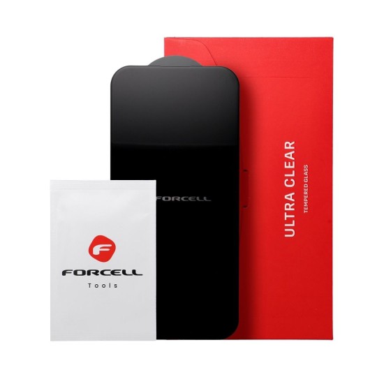 Forcell Full Glue Ultra Clear Tempered Glass protector priekš Samsung Galaxy A05s A057G - Melns - Ekrāna Aizsargstikls / Bruņota Stikla Aizsargplēve