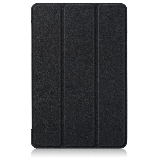 Tri-fold Stand PU Smart Auto Wake/Sleep Leather Case priekš Xiaomi Pad 7 / 7 Pro - Melns - sāniski atverams maciņš ar stendu