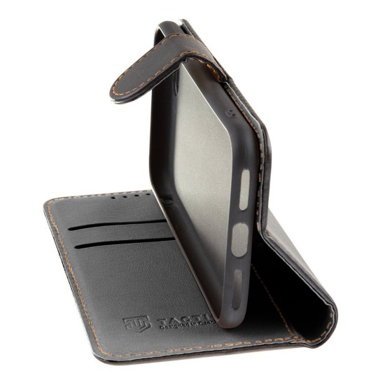 Tactical Field Notes Book Case priekš Xiaomi 15 Ultra - Melns - sāniski atverams maciņš ar magnētu un stendu / grāmatveida maks