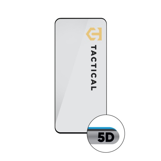 Tactical 5D Edge Glue Tempered Glass screen protector priekš Xiaomi Redmi Note 14 Pro / Poco X7 - Melns - Ekrāna Aizsargstikls / Bruņota Stikla Aizsargplēve