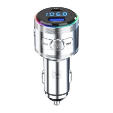 3MK 3in1 PPS Hyper Car Power FM Transmitter Bluetooth 5.3 USB Type-C PD 30W / USB QC 18W - Pelēks - USB FM Transmitteris un auto lādētājs, MP3 Audio atskaņotājs, automašinas bezvadu brīvroku sistēma