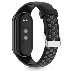 Tech-Protect Iconband Air priekš Xiaomi Mi Smart Band 8 / 9 / 10 - Melns / Pelēks - silikona siksniņa viedpulksteņiem