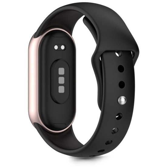 Tech-Protect Iconband Pure priekš Xiaomi Mi Smart Band 8 / 9 / 10 - Melns - silikona siksniņa viedpulksteņiem