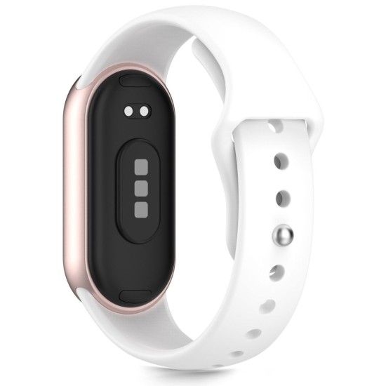 Tech-Protect Iconband Pure priekš Xiaomi Mi Smart Band 8 / 9 / 10 - Balts - silikona siksniņa viedpulksteņiem