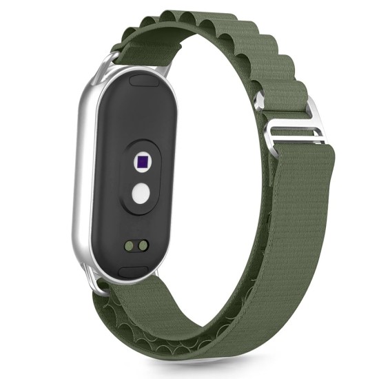 Tech-Protect Nylon Pro priekš Xiaomi Mi Smart Band 8 / 9 / 10 - Tumši Zaļš - neilona siksniņa viedpulksteņiem
