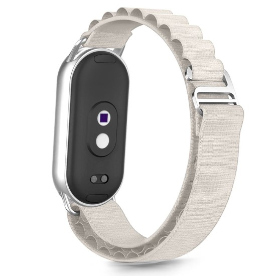 Tech-Protect Nylon Pro priekš Xiaomi Mi Smart Band 8 / 9 / 10 - Pelēks - neilona siksniņa viedpulksteņiem