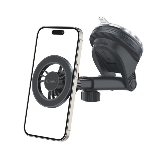 Tech-Protect N56 Magnetic MagSafe Air Vent / Window / Dashboard Car Holder with Magnetic Sheet (2.pcs) - Melns - Universāls stiprinājums turētājs auto ventilācijas režģa
