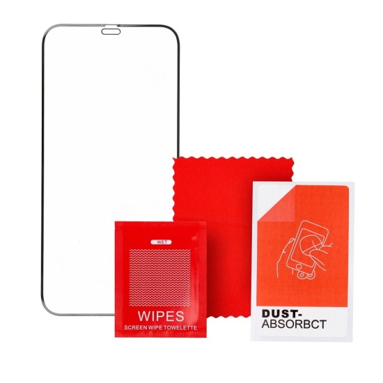 6D Pro Veason Full Glue Tempered Glass screen protector priekš Samsung Galaxy A22 5G A226 - Melns - Ekrāna Aizsargstikls / Bruņota Stikla Aizsargplēve