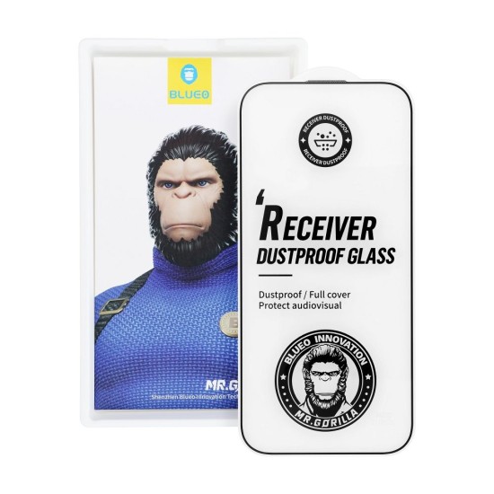 Mr. Monkey 5D Strong Dustproof Full Glue Tempered Glass protector priekš Apple iPhone 17 - Melns - Ekrāna Aizsargstikls / Bruņota Stikla Aizsargplēve (Full screen size curved)