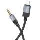 Hoco UPA32A 3.5mm Male to Lightning Stereo Aux Audio cable (length: 1M) - Melns - audio vads kabelis