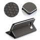 Luna Carbon Book Case priekš Samsung Galaxy A17 4G A175 / A17 5G A176 - Melns - sāniski atverams maciņš ar stendu / grāmatveida maks