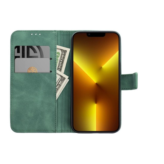 Forcell Tender Book Case priekš Samsung Galaxy A17 4G A175 / A17 5G A176 - Tumši Zaļš - sāniski atverams maciņš ar stendu / grāmatveida maks