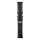 22mm Forcell F-design Eco Leather Watchband Strap - Melns - mākslīgās ādas siksniņas (jostas) priekš pulksteņiem