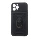 Defender Slide Back Case priekš Apple iPhone 17 Pro - Melns - triecienizturīgs silikona-plastikāta aizmugures apvalks / bampers-vāciņš