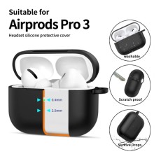 Tech-Protect Silicone Hook Case priekš Apple Airpods Pro 3 - Melns - silikona apvalks bezvadu austiņu lādēšanas ierīcei ar karabīni