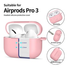 Tech-Protect Silicone Hook Case priekš Apple Airpods Pro 3 - Gaiši Rozā - silikona apvalks bezvadu austiņu lādēšanas ierīcei ar karabīni