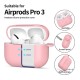 Tech-Protect Silicone Hook Case priekš Apple Airpods Pro 3 - Gaiši Rozā - silikona apvalks bezvadu austiņu lādēšanas ierīcei ar karabīni