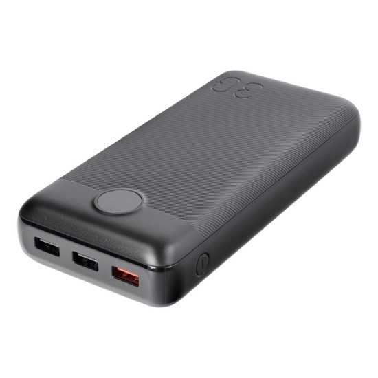 Veger 30000mAh Fast Charging Power Bank QC 3.0 3A / PD 20W 3x USB / 1x USB-C / 1x Micro USB - Melns - Universāla ārējas uzlādes batereja lādētājs-akumulators