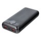 Veger 20000mAh Power Bank QC 3.0 / PD 20W with LED Display 2x USB / 1x USB-C / 1x Micro USB - Melns - Universāla ārējas uzlādes batereja lādētājs-akumulators