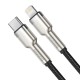 Baseus 2M Cafule Metal PD 20W Fast Charging Type-C to Lightning cable - Melns - Apple iPhone / iPad lādēšanas un datu kabelis / vads