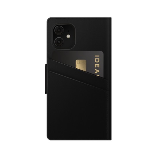 iDeal of Sweden Atelier AW21 Wallet Case priekš Apple iPhone 11 - Intense Black - mākslīgās ādas sāniski atverams maciņš ar bamperu uz magnēta