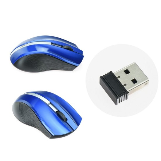 ART (AM-97) Wireless Optical Mouse 2.4G / 1000 DPI (2xAAA Batteries) - Zila - Bezvadu datorpele