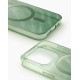 iDeal of Sweden Glitter Glow Back Case with MagSafe priekš Apple iPhone 16 Pro Max - Sage Green - silikona-plastikāta aizmugures apvalks / bampers-vāciņš