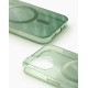 iDeal of Sweden Glitter Glow Back Case with MagSafe priekš Apple iPhone 16 - Sage Green - silikona-plastikāta aizmugures apvalks / bampers-vāciņš
