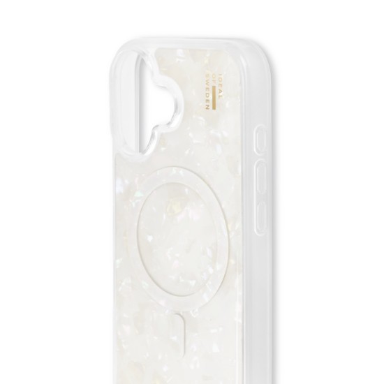 iDeal of Sweden Pearlised MagSafe Back Case priekš Apple iPhone 17 - White - silikona-plastikāta aizmugures apvalks / bampers-vāciņš