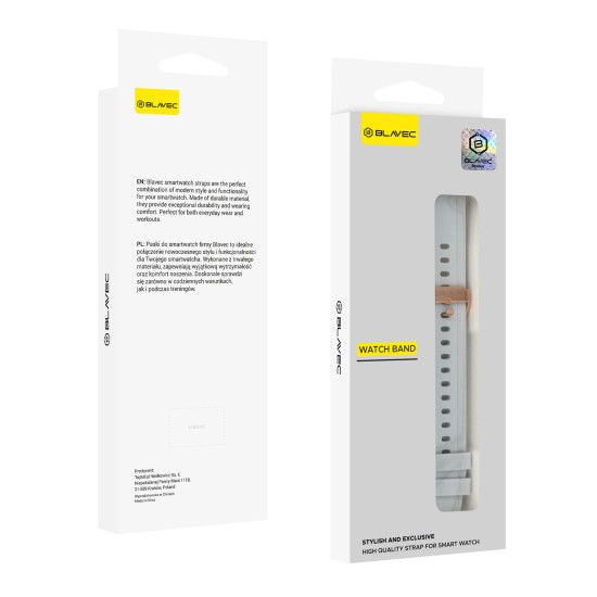 18mm Blavec Silicone Watch Band - Pelēka - silikona siksniņas (jostas) priekš pulksteņiem