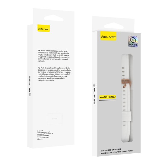 18mm Blavec Silicone Watch Band - Balts - silikona siksniņas (jostas) priekš pulksteņiem