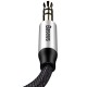 Baseus CAM30-BS1 3.5mm Male to 3.5mm Male Stereo Aux Audio cable (length: 1M) - Melns - audio vads kabelis