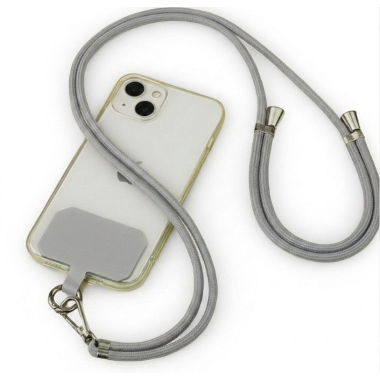 Adjustable Universal Phone Lanyard Crossbody Strap - Gaiši pelēka - Regulējama universāla telefona kakla un pleca siksniņa