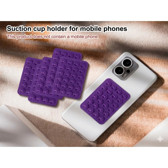 Silikona vakuuma uzlīme ar piesūcekņiem viedtālrunim - Violeta